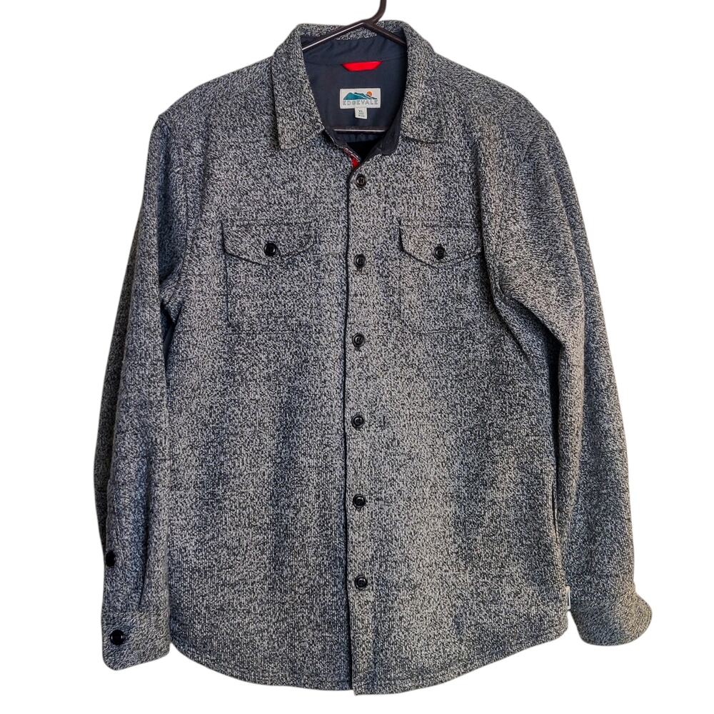 Edgevale North Coast Wool Blend Fleece Lined Shirt Jacket Heather Gray XL